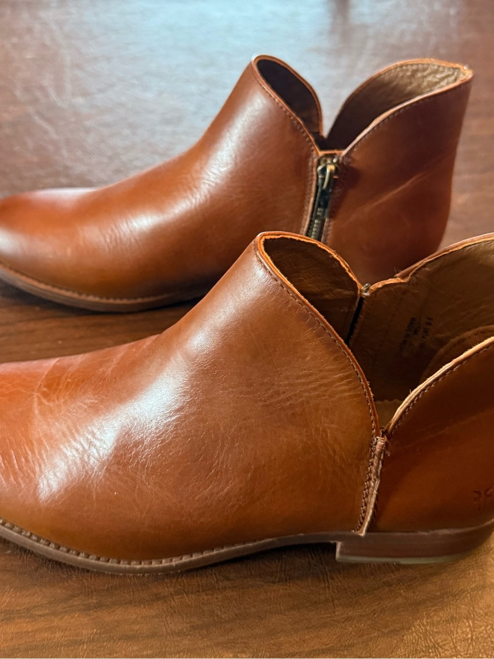 Women's Brown Leather Ankle Booties - Classic Casual Style